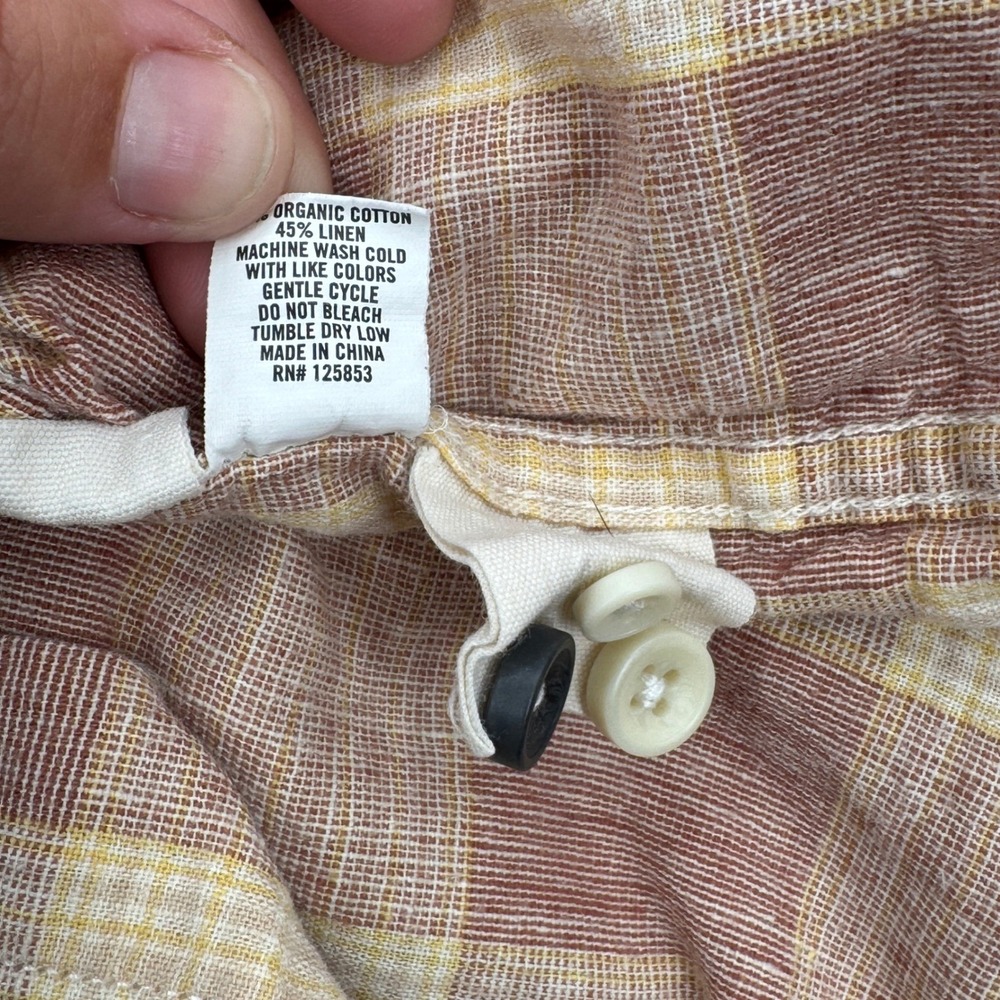 Taylor Stitch Mens Short Sleeve Jack Button Down Sz 36 Red Cream Check Plaid ORG - Picture 8 of 8